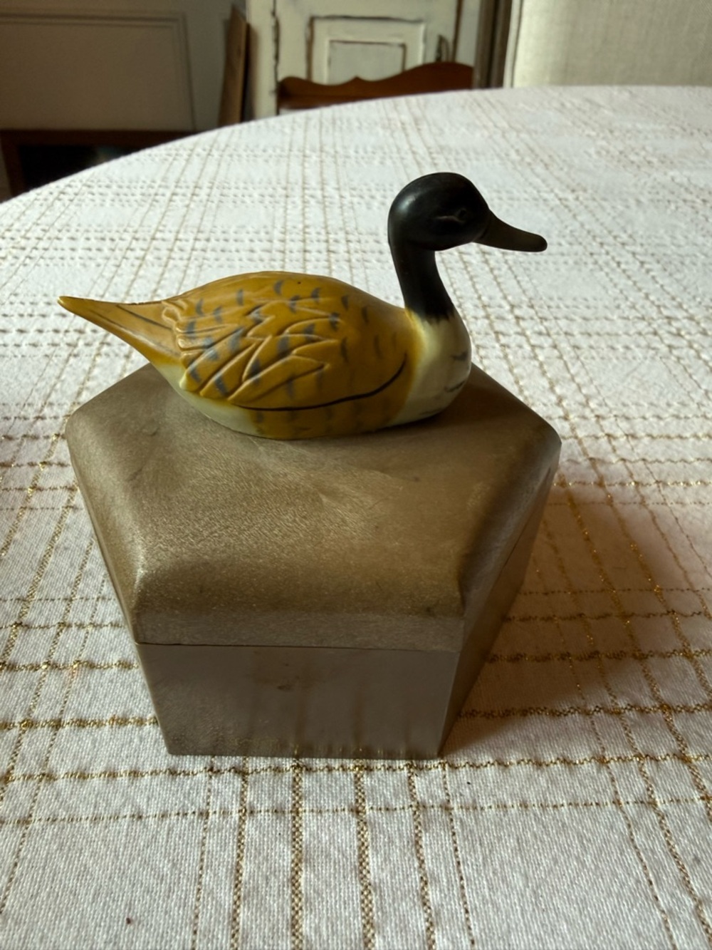 Vintage plastic duck trinket box